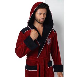 ATLETİC SPORT Nakışlı Bambu Cotton  Kapşonlu Erkek Bornozu