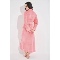 Gül Kurusu Yaka Jakarlı  Pamuklu İnce Sabahlık Bayan