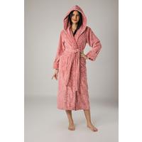 Koyu Gülkurusu Eteği Jakarlı Bambu Pamuklu  Bayan Bornozu