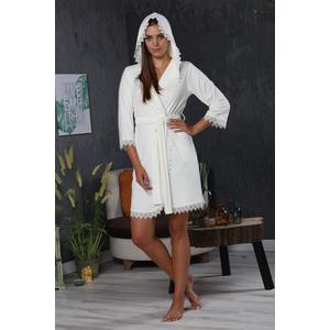 Krem Dantelli Bambo Bayan Sabahlık