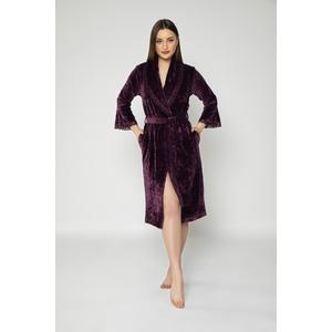 Mürdüm Dantelli İspanyol Kol Bambo Cotton Bayan Sabahlık Bornoz